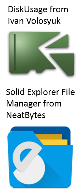 logos for disk usage and solid explorer