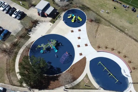 Full community playground renovation from our construction portfolio, Louisiana, showcasing total demolition, paving, and landscaping coordination.