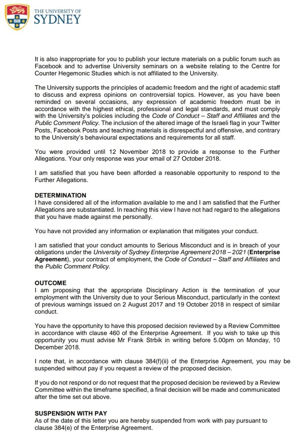 Creating an effective it cover letter can mean the difference between getting the job or your resume getting trashed. Controversial Usyd Academic Suspended Honi Soit