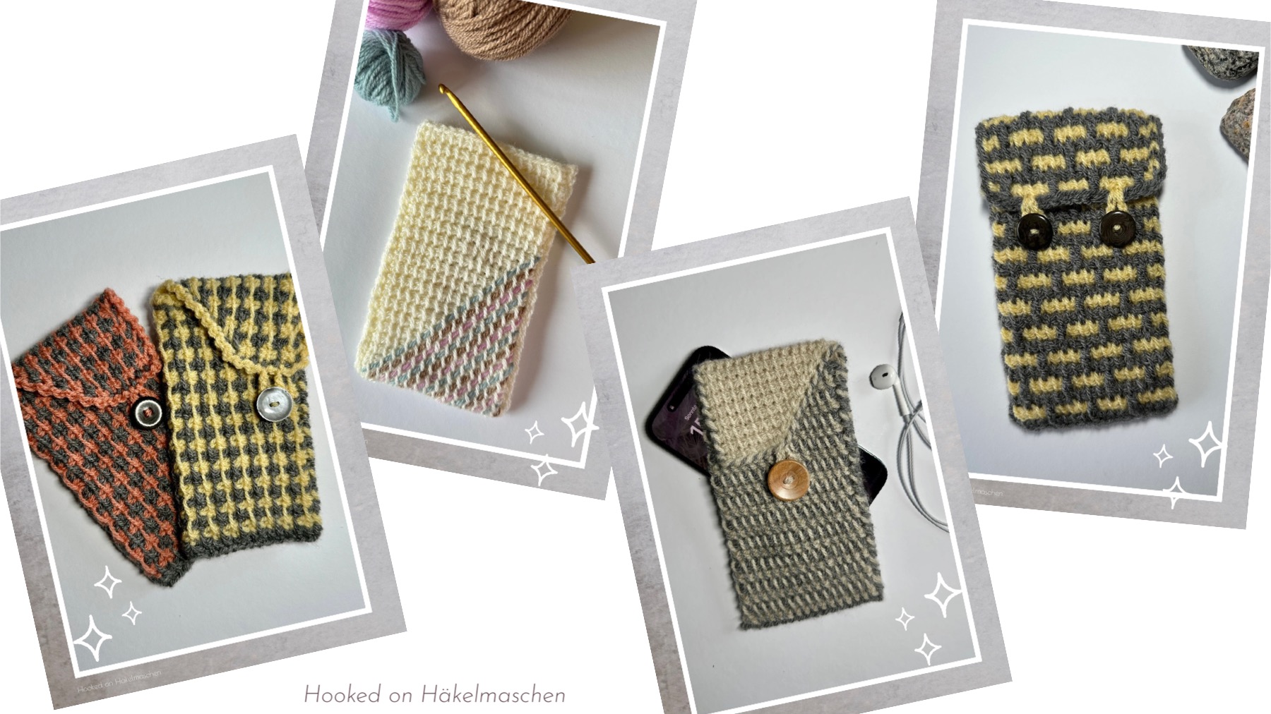 Patterns for my Tunisian Mobile Phone Cozies