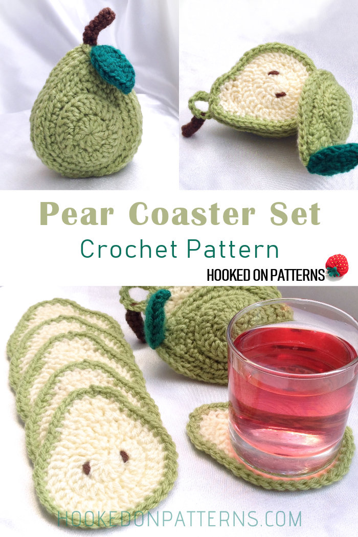 Pear Coaster Crochet Pattern Sliced Set Hooked On Patterns