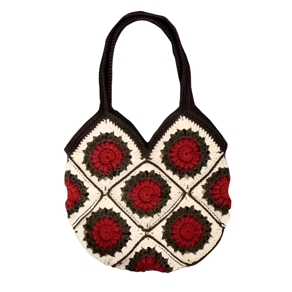 Granny Square Tote Bag Crochet Kit Hooks Needles