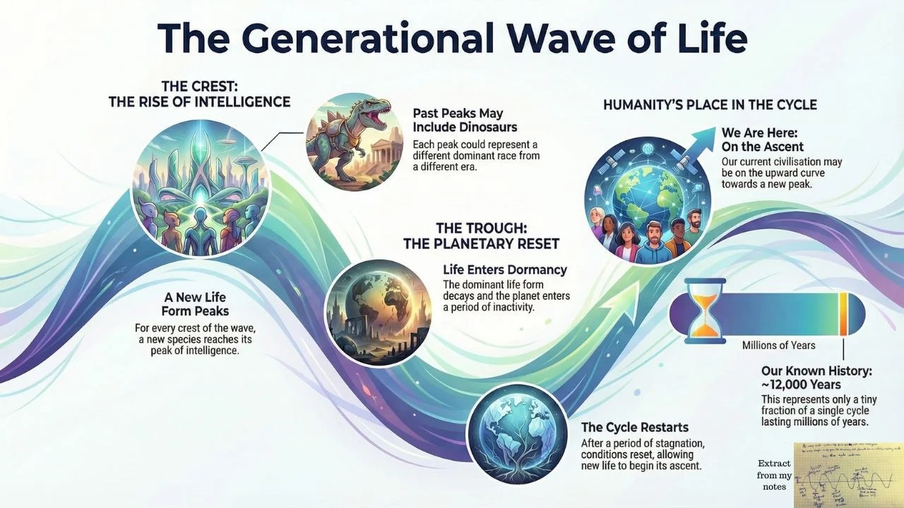 Generational Knowledge Wave Illustration