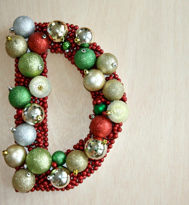 Give your holiday tree a touch of country with this galvanized monogram ornament. Diy Monogrammed Ornament Wreath 100 Days Of Homemade Holiday Inspiration Hoosier Homemade