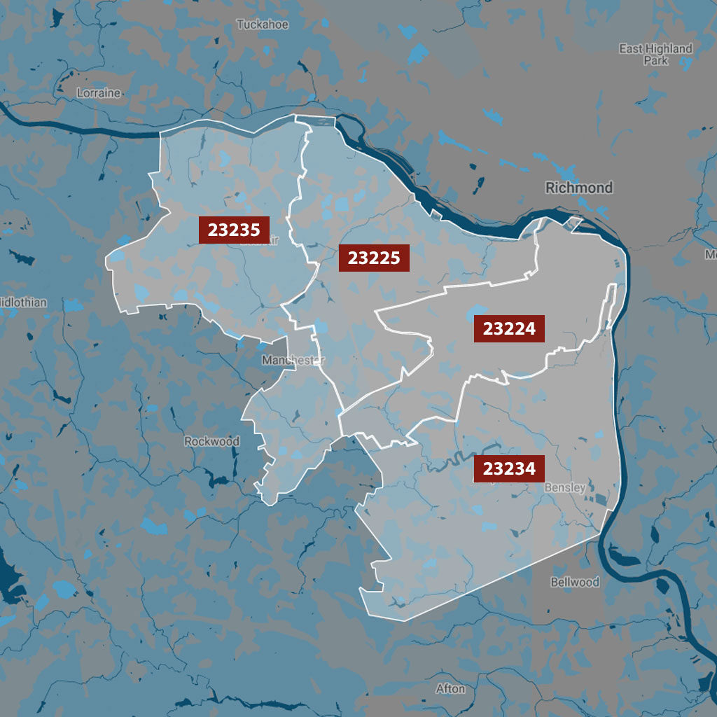 Virginia Zip Code Map North.
