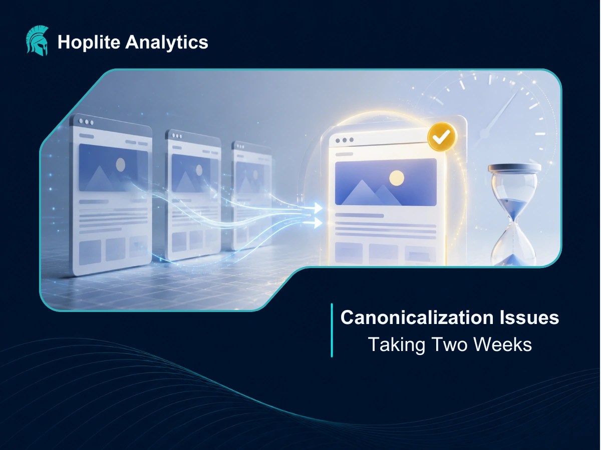 Google Canonicalization Issues Can Take Two Weeks, highlighting delayed consolidation of duplicate pages.