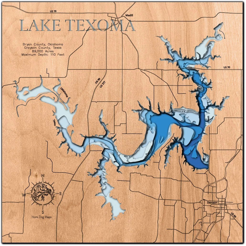 Lake Texoma In Bryan County Oklahoma And Grayson County Texas 