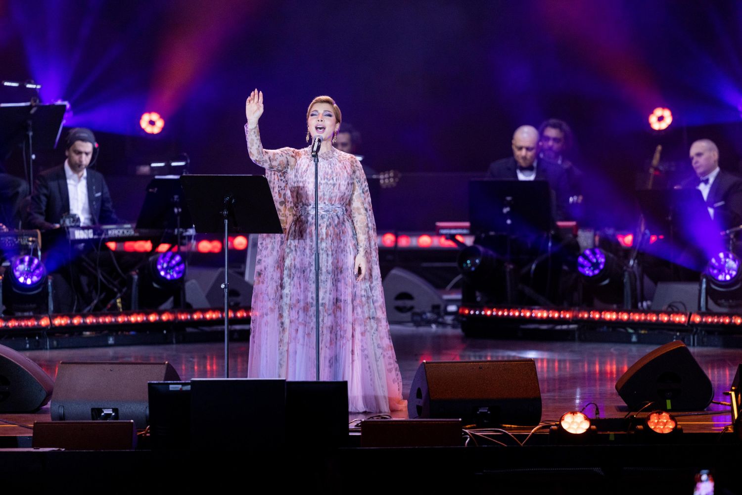 الفنانة السورية أصالة نصري خلال إحدى حفلاتها الغنائية – أرشيفية.
