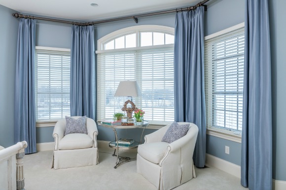 blue drapes