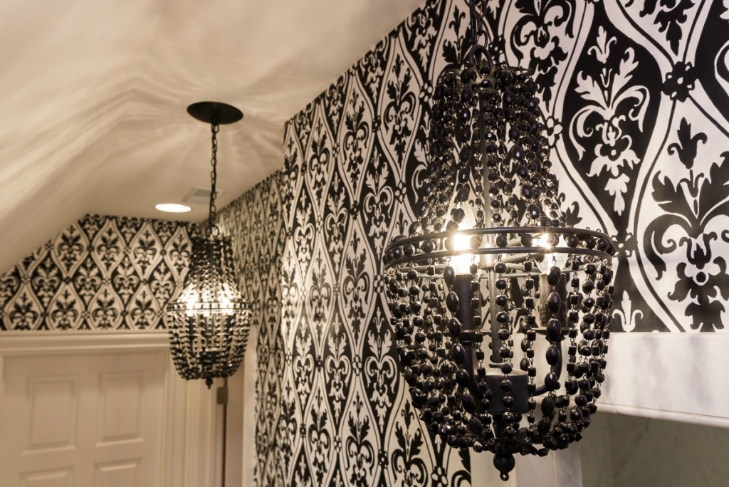 black chandeliers