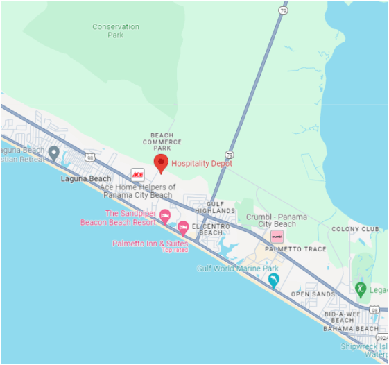Panama City Beach Hotel Map Fl Map 