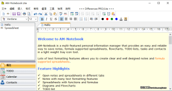 AM-Notebook 6.5.4 記事、TODO、行事曆與通訊錄的綜合工具