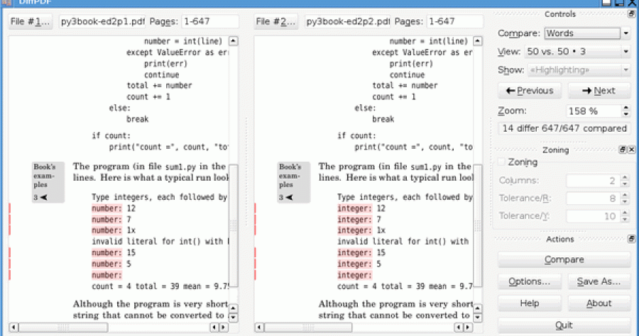 DiffPDF 2.0.0 - PDF檔案內容比對工具