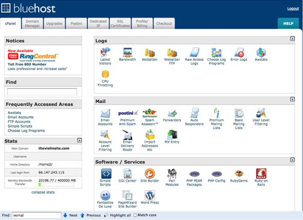 Bluehost Cpanel