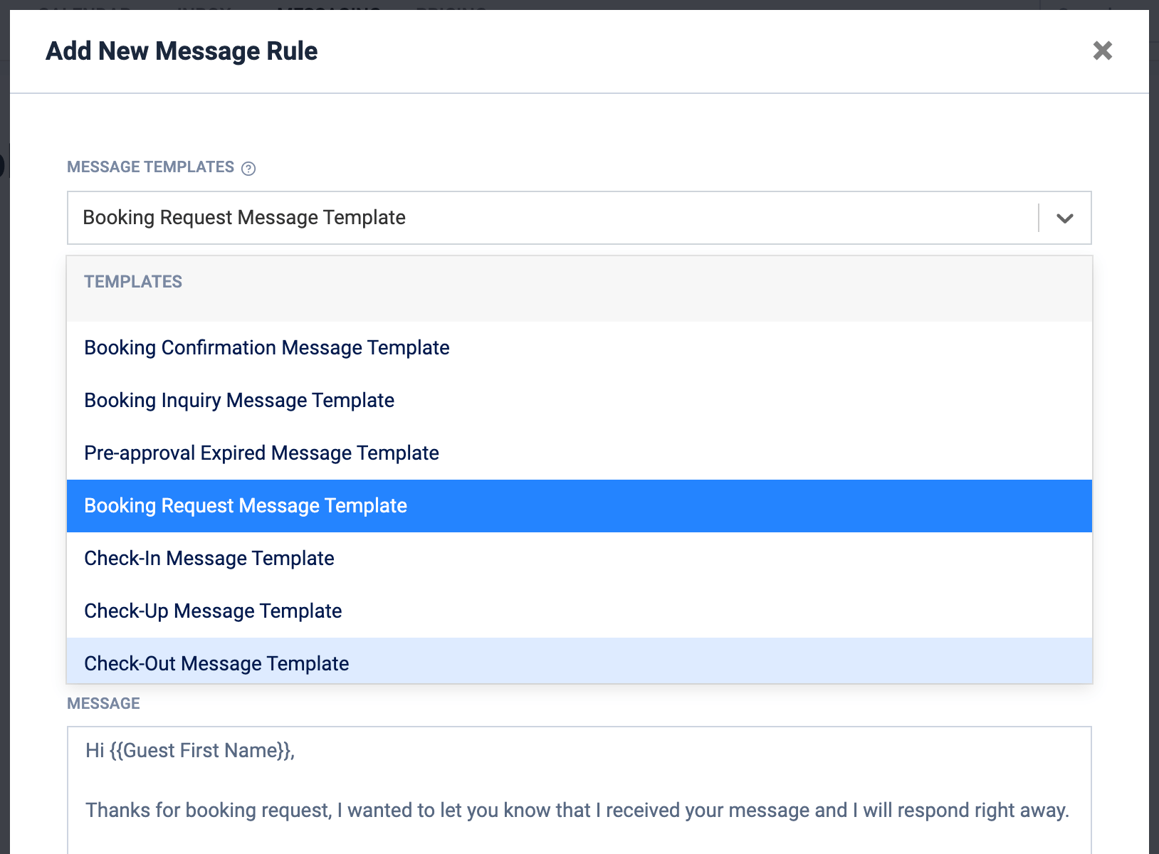Airbnb automated messages templates