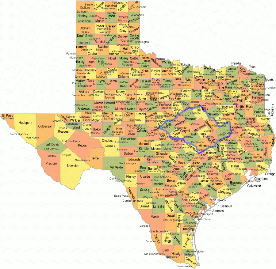 HOTARC ARES Tx Counties Map 