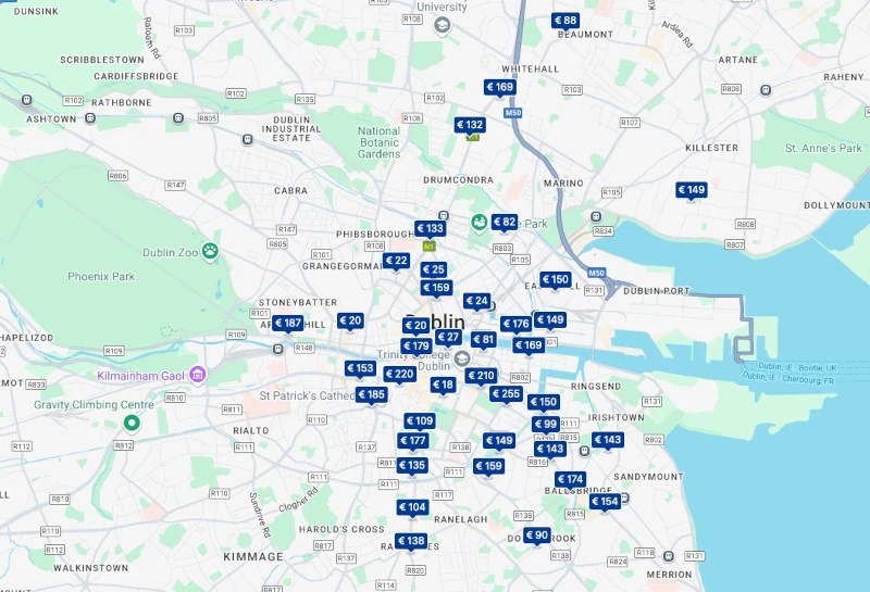 Mapy Hoteli Mapa Hoteli W Dublinie Dublin Hotel Map.webp