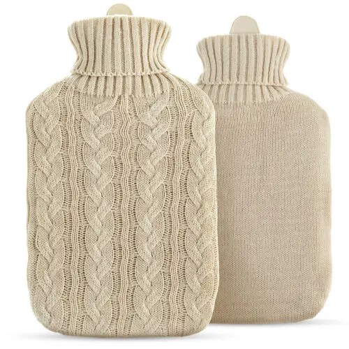 knitted hot water bottle cover