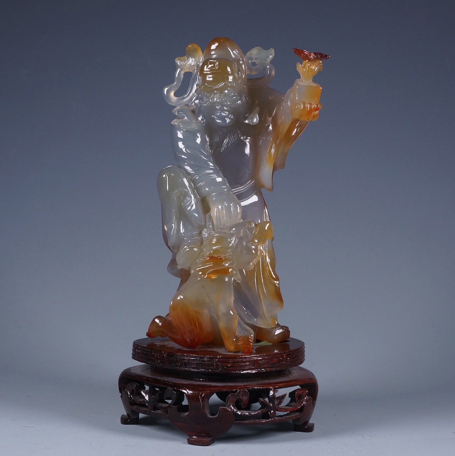 C. 1912-1949 民国 玛瑙立体镂空圆雕钟馗人物摆件