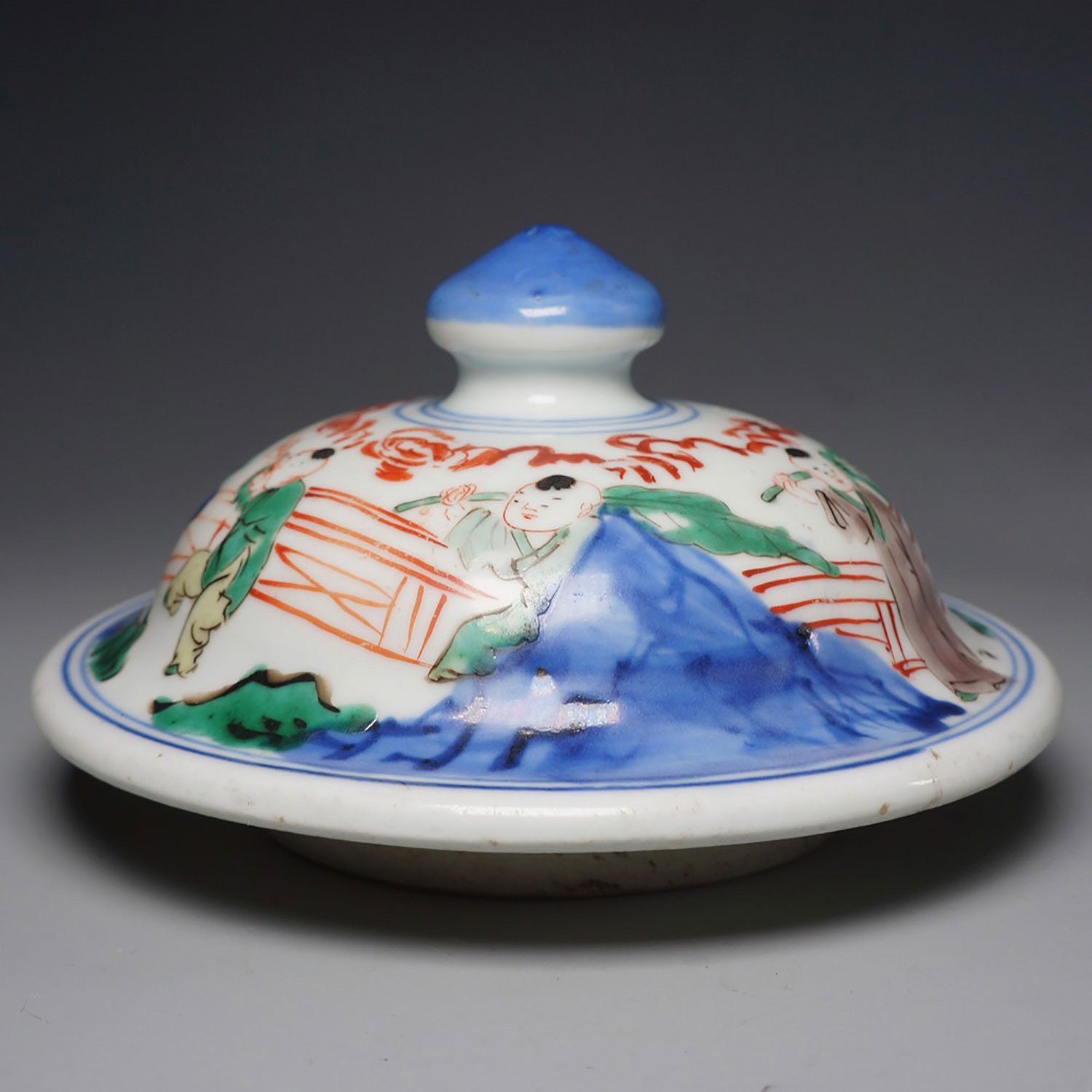 清康熙 青花五彩“月宫折桂图”将军罐-10 ©️Hou Mengwei