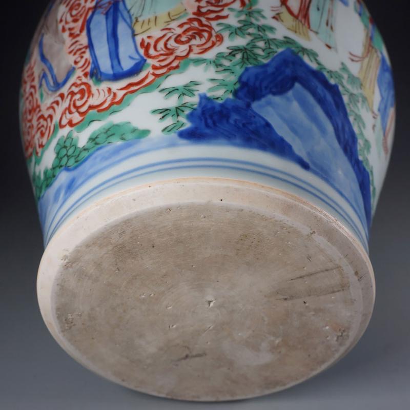 清康熙 青花五彩“月宫折桂图”将军罐-14 ©️Hou Mengwei