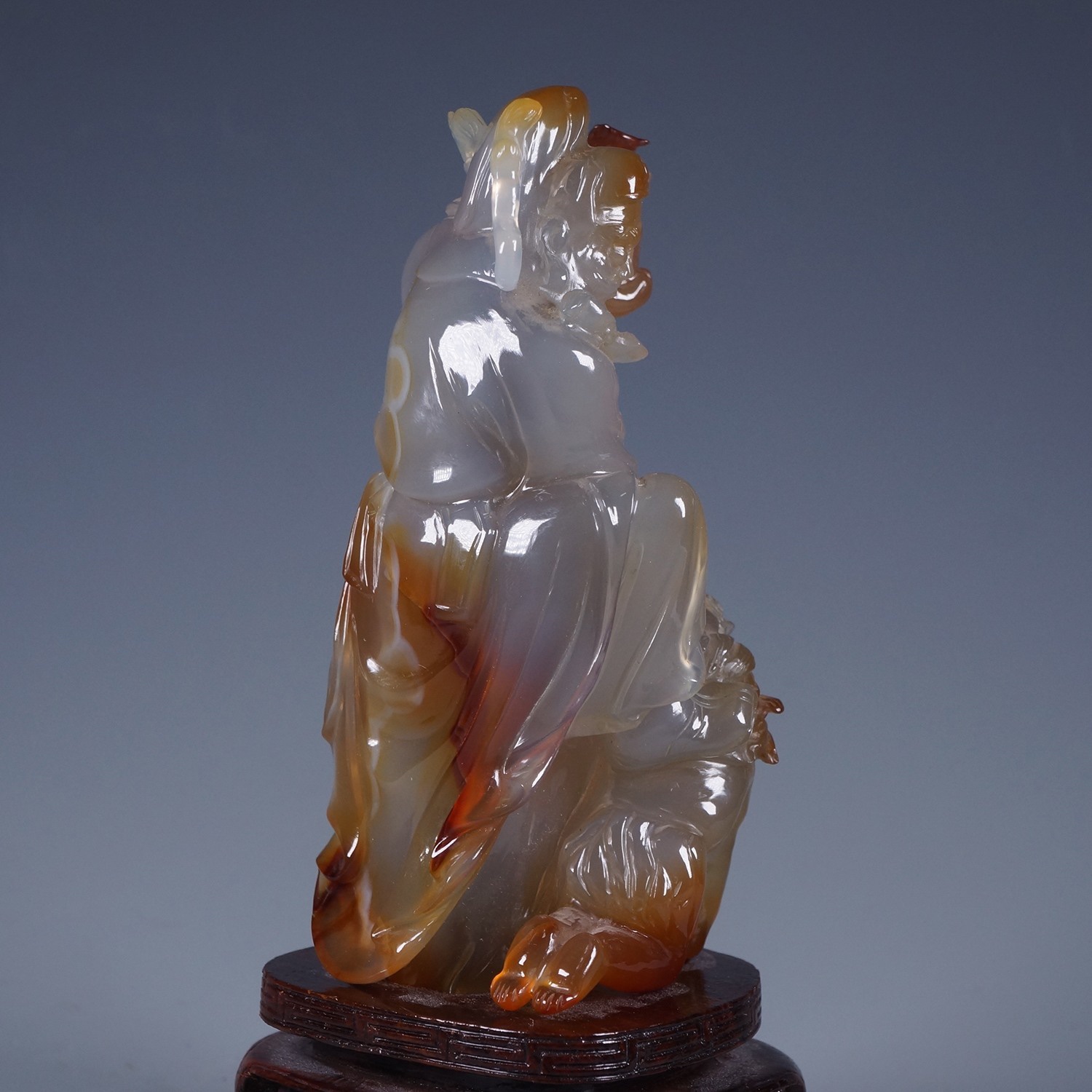 C. 1912-1949 民国 玛瑙立体镂空圆雕钟馗人物摆件