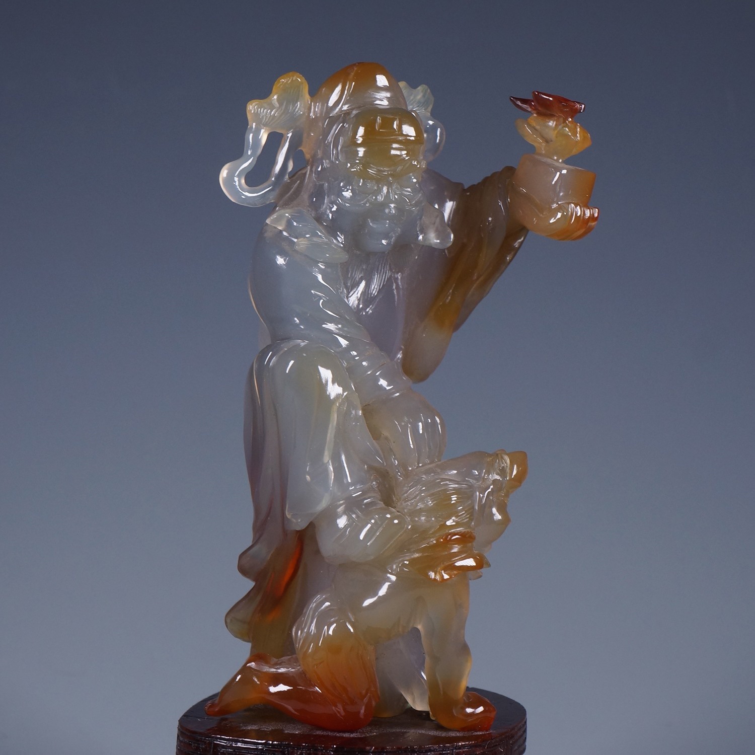 C. 1912-1949 民国 玛瑙立体镂空圆雕钟馗人物摆件