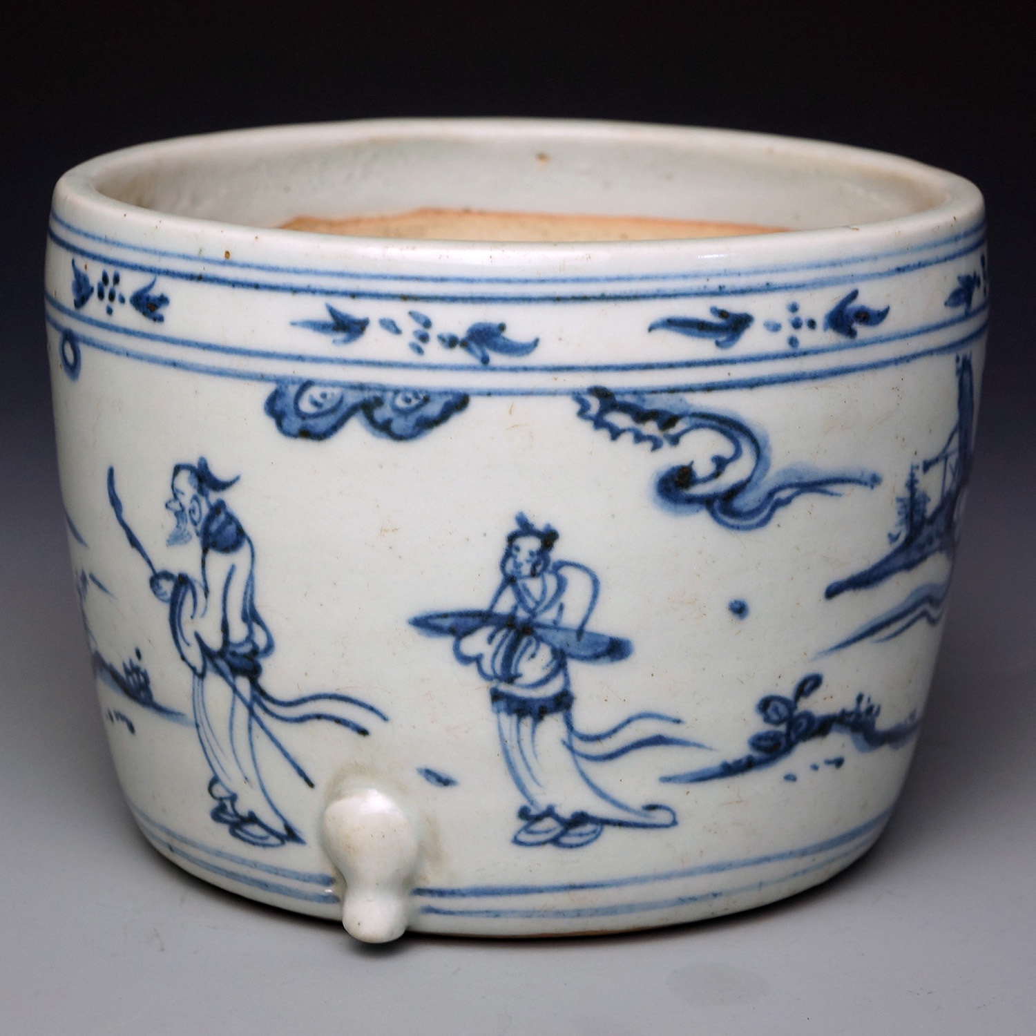 明弘治 青花携琴访友人物故事图香炉 ©️Hou Mengwei