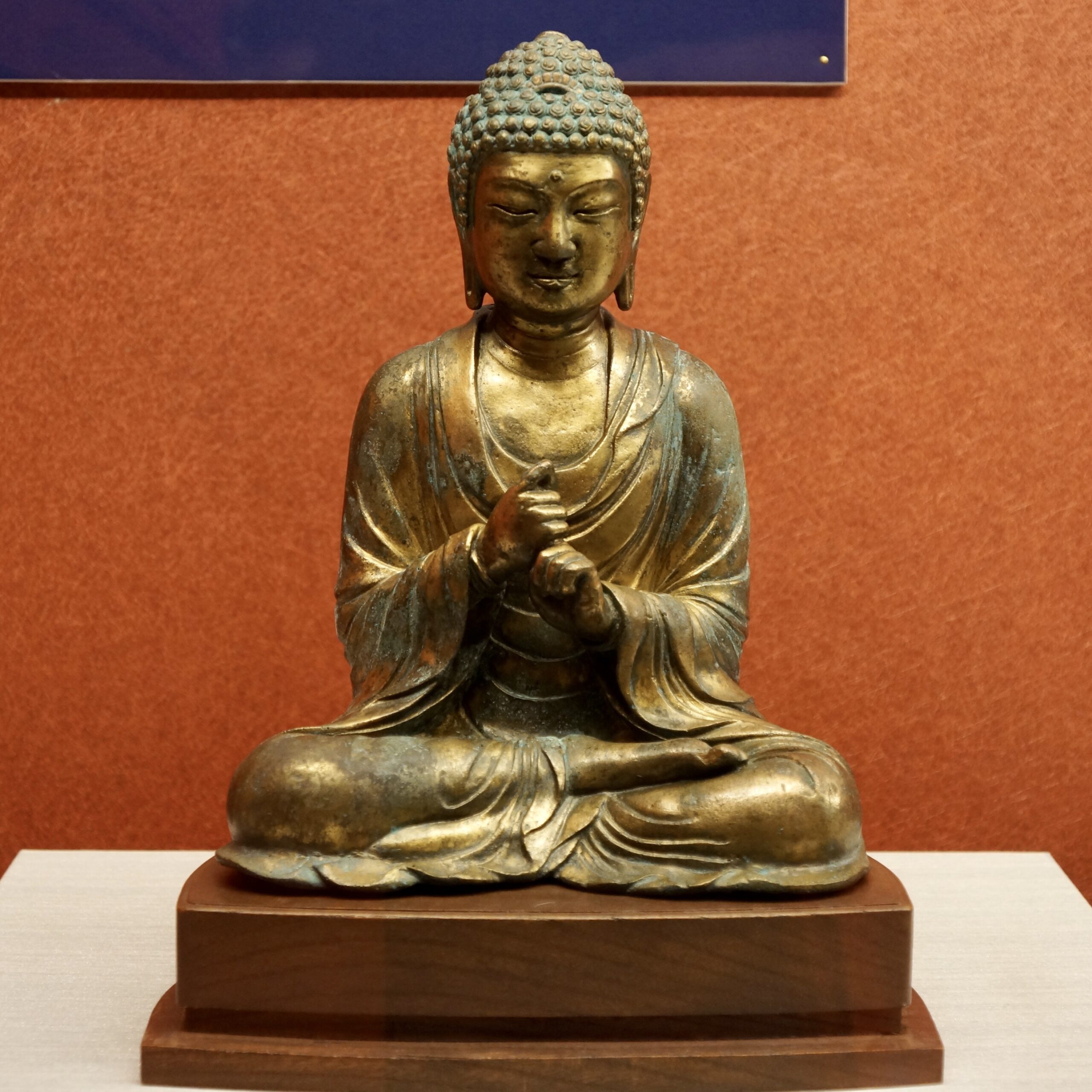 極上蔵出*極上美品希少逸品]銅製鍍金 三面大日如来坐像 ヴァイロー