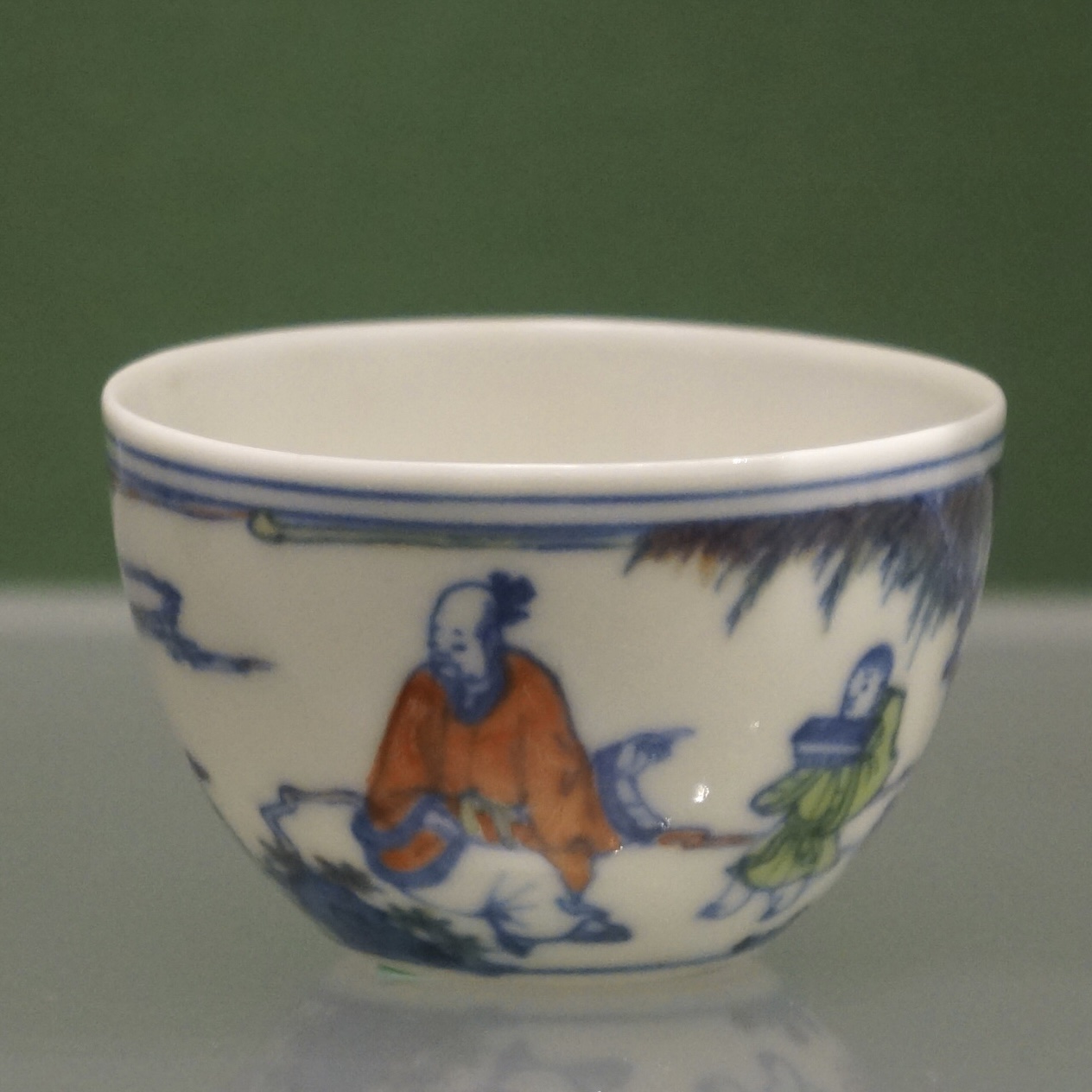 古南京 色絵 馬 煎茶碗五客 荷具送料込み 古南京 色絵 馬 煎茶碗五客