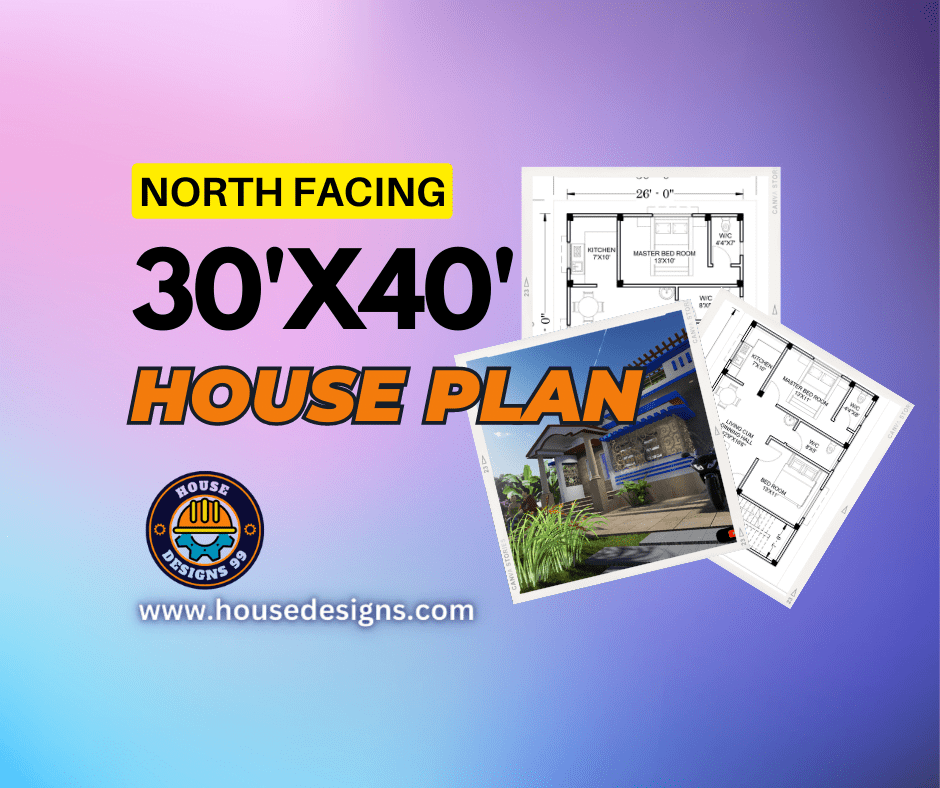30’x40′ north facing house floor plan