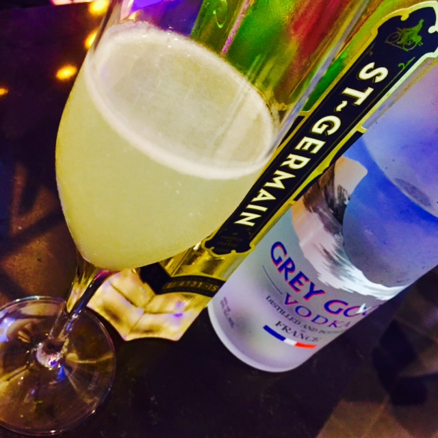 The cocktail was also yummy - St Germain elderflower liqueur, Grey Goose and something or other.