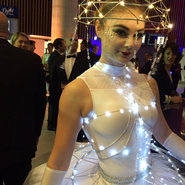 A ballerina walked around the venue for some reason.