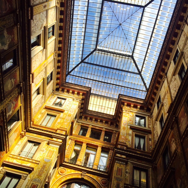 The courtyard of a Roman apartment block.