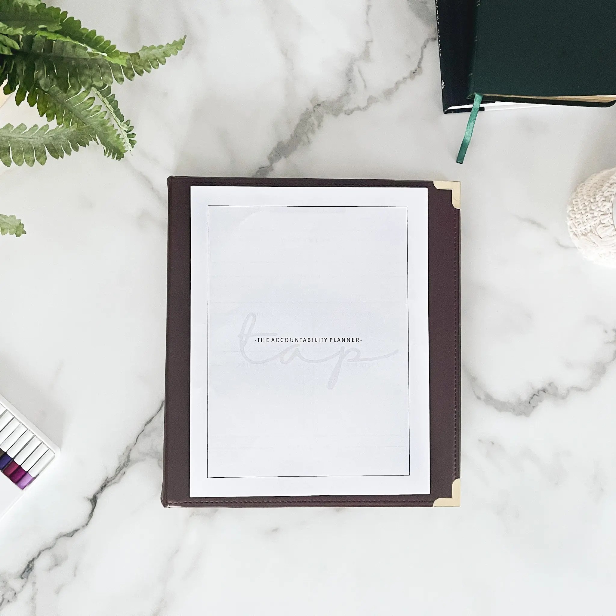TAP. The Accountability Planner. An interactive, simple step by step guide to find balance between personal goals, family life and home management.​