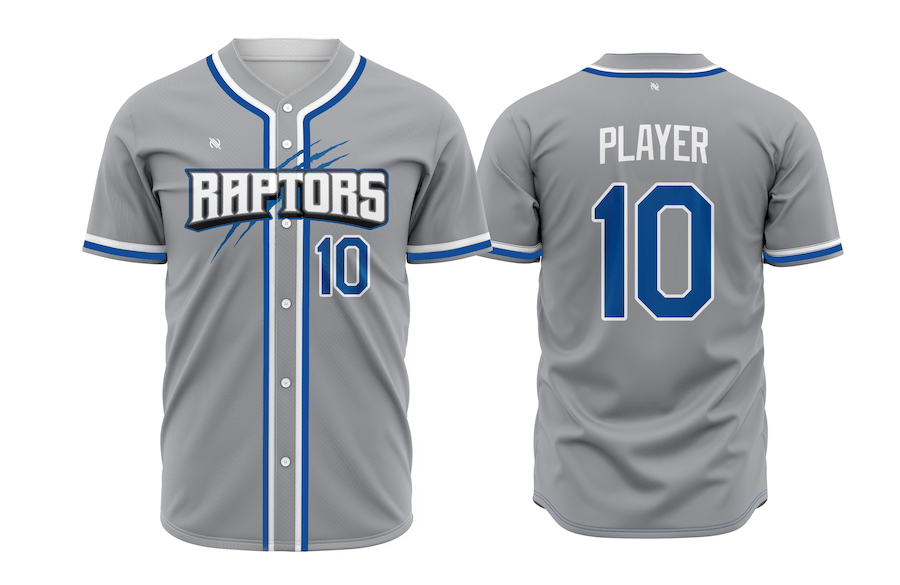 Blue Raptors Full Button Grey