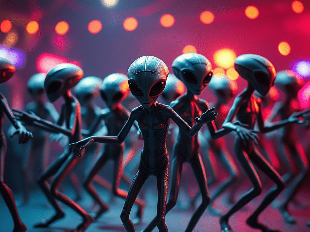 How does one organize a dance-off with aliens?