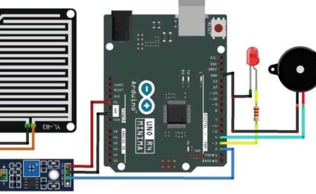 Rain Detection Using Raindrop Sensor Module & Arduino