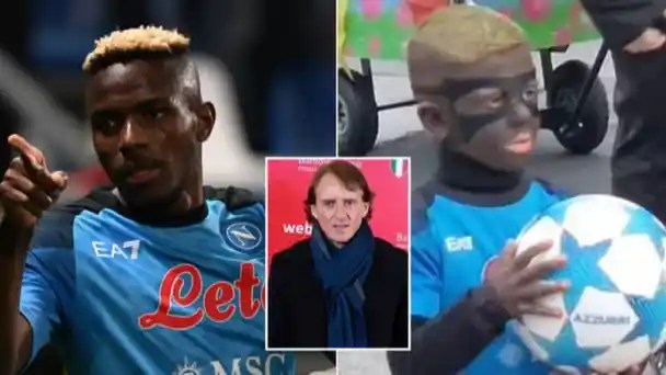 What Italy Manager Roberto Mancini Had To Say About Children Painting Their Faces Black To Look Like Victor Osimhen