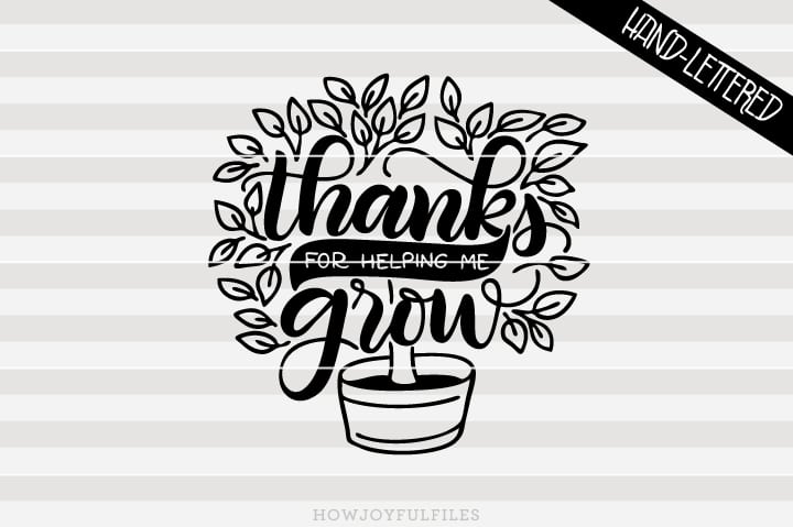 Teacher | education | teacher appreciation svg collection. Thank You For Helping Me Grow Teacher Appreciation Tree Svg File Howjoyful Studio