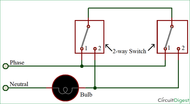 Schematic Diagram Of Two Bulbs Controlled By Single Pole Switch 48