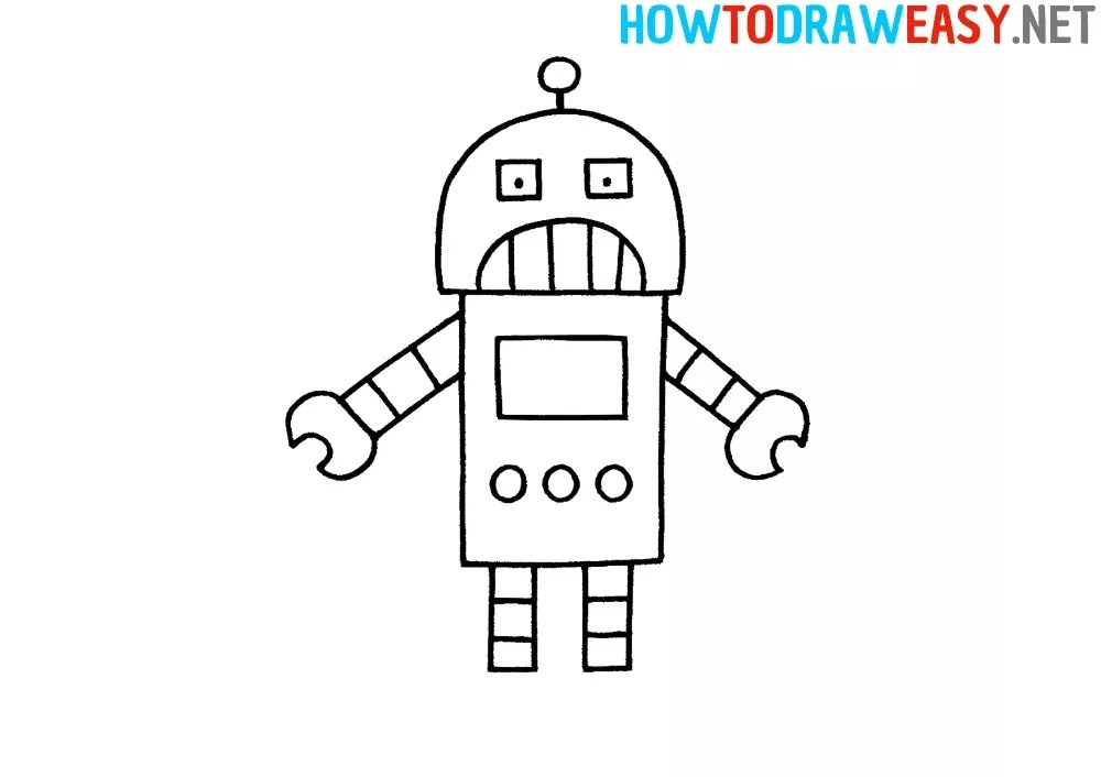 photo How To Draw A Robot how to draw a robot for kids how to