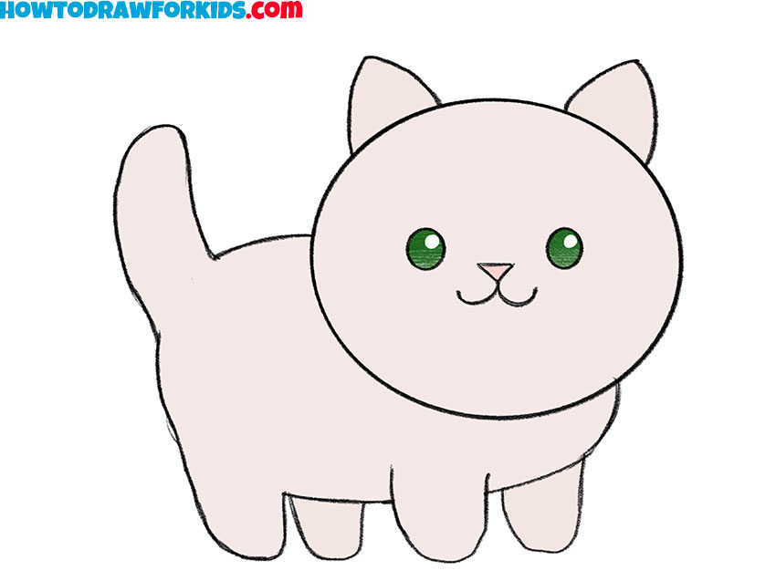 picture Cat Cartoon Simple Easy Pencil Drawings how to draw for kids very easy drawing lessons for kids