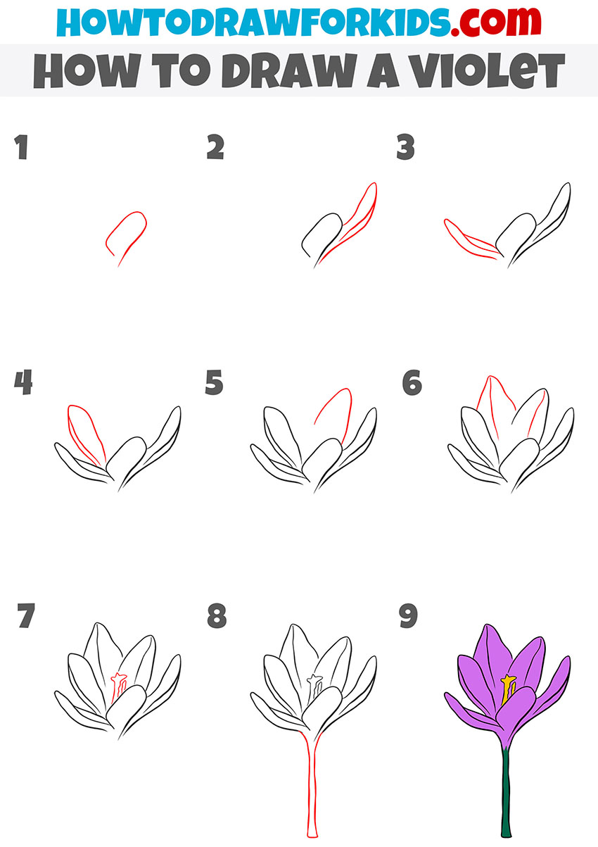 pix Violet Flower Drawing Easy how to draw for kids very easy drawing lessons for kids