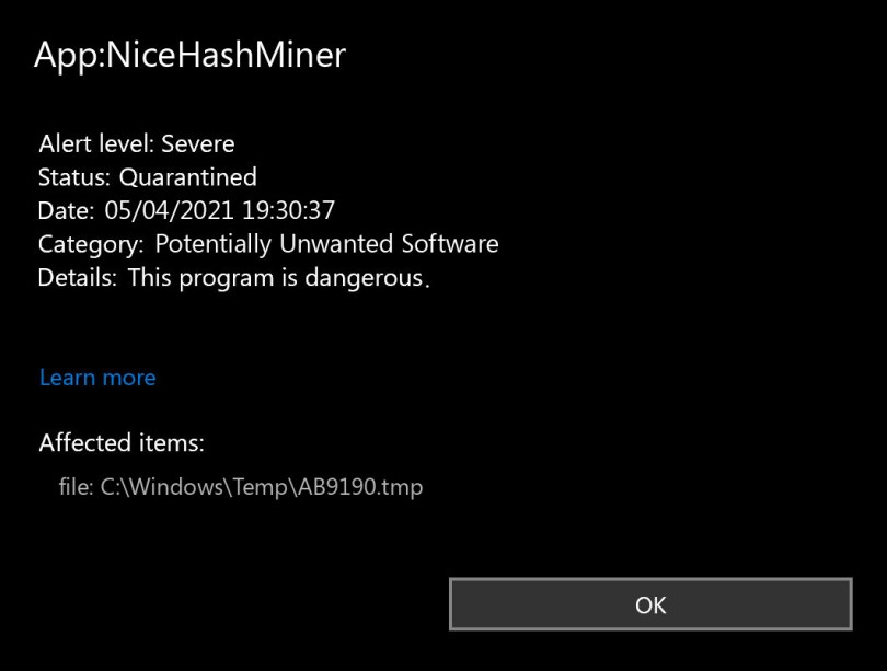 App:NiceHashMiner found