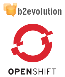 b2evolution and openshift logo