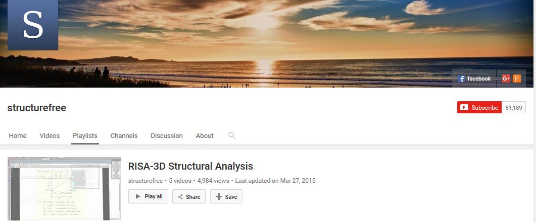 3 - Structure Free YouTube Channel RISA 3D Training