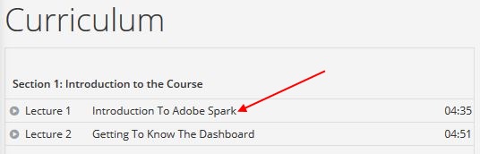 1 - Udemy Adobe Spark Free Training