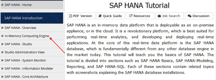 1 – Tutorial Point SAP HANA free tutorials