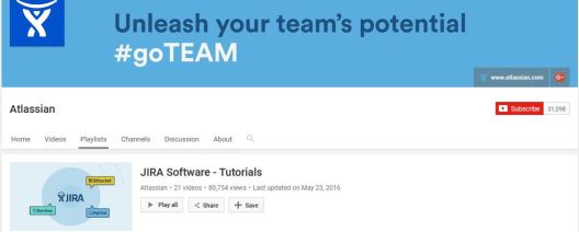 Atlassian YouTube Channel JIRA Tutorials